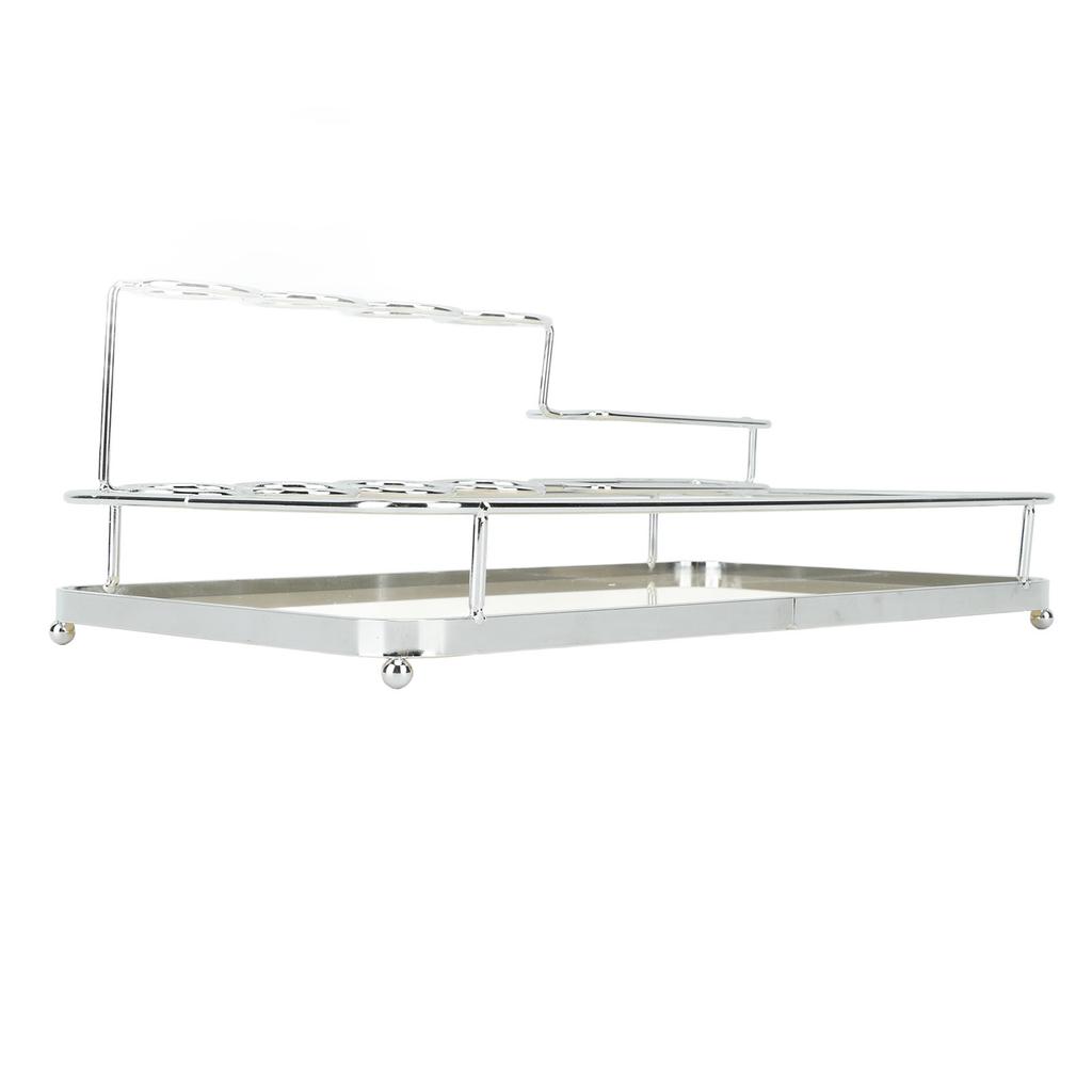 Iron Mouthwash Holder Iron and Acrylic Silver and White Effective Storage Toothbrush Holder for Toothbrush Toothpaste