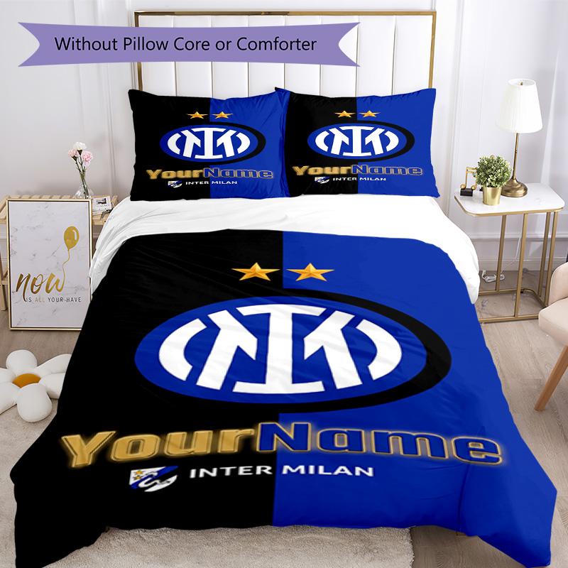 Inter Milan Customize your name Bedding Set Breathable Duvet Cover with Pillowcases Home Decoration Birthday Gift