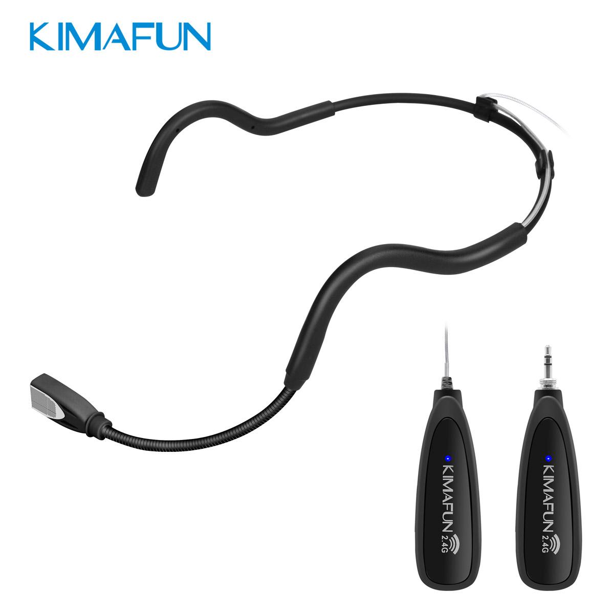 

KIMAFUN 2.4G Wireless Headset Microphone Waterproof Sweatproof Mic for Fitness Coach Yoga Dance Teacher School Classroom Speaker KM-GWP88