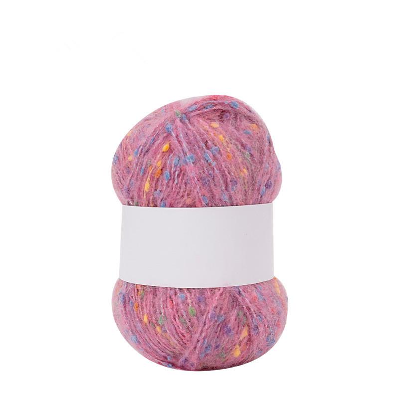 Regnbågsfärgad prickig mohairgarnboll Mjuk Handstickad Garnbeklädnad Bekväm För DIY Halsduk Tröja Sjal Kappa Virkning