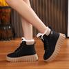 Winter High Top Velvet Boots for Female Students, Thick Soled Casual Warm Street Boots