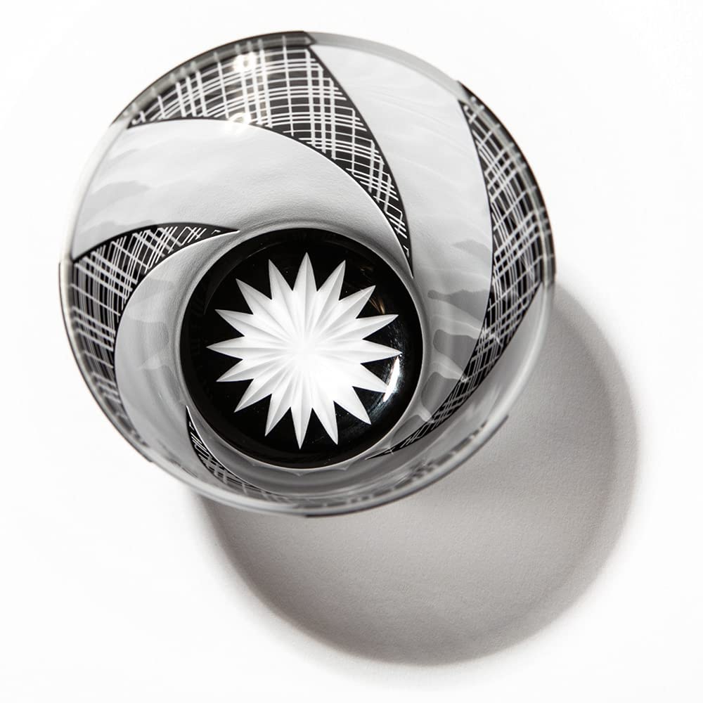 Kobo Official Direct Edo Black Fine Tenkai Old Comes in a Presentation Made in Japan [Taimuro Sales] Glass, Pattern, Three-Stripe Lattice, Glass,