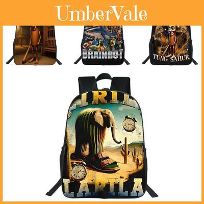 Backpack With Printed Cartoon Design For School Students