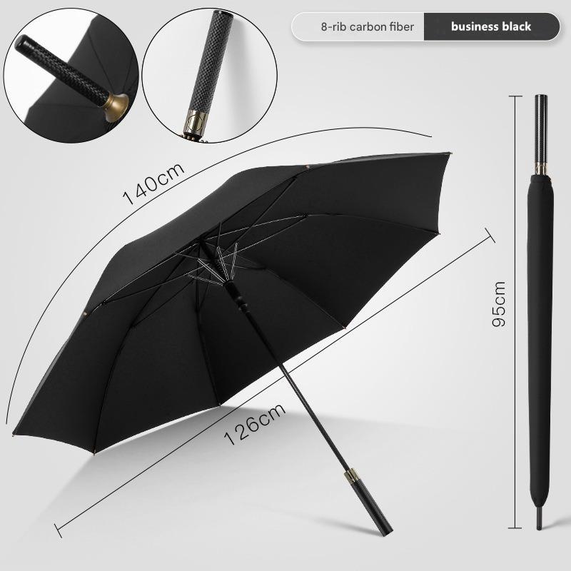 High-end Carbon Fiber Long Handle Umbrella Automatic Enlarged Thickened Storm-resistant Business Advertising Golf Umbrella
