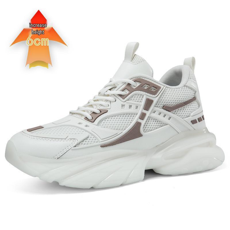 Men's 6.8CM Lift Sports Shoes - Shock-Absorbing, Breathable, Thick Sole, Versatile Dad Shoes for Autumn