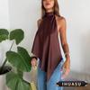 IHUASU Women's Fashion Casual Summer Spring O-Neck Blouses & Shirts Elegant