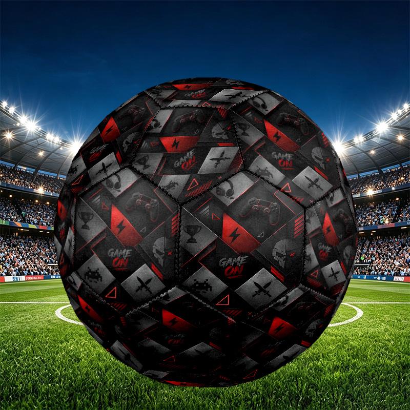 Game on Print Size 5 Soccer Ball, PU Wear Resistant Football for Match Training and Daily Practice, Birthday Gift for Soccer Fans