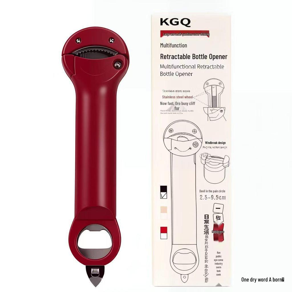 Multi-Functional Retractable Bottle Opener & Screwdriver Cap Twister