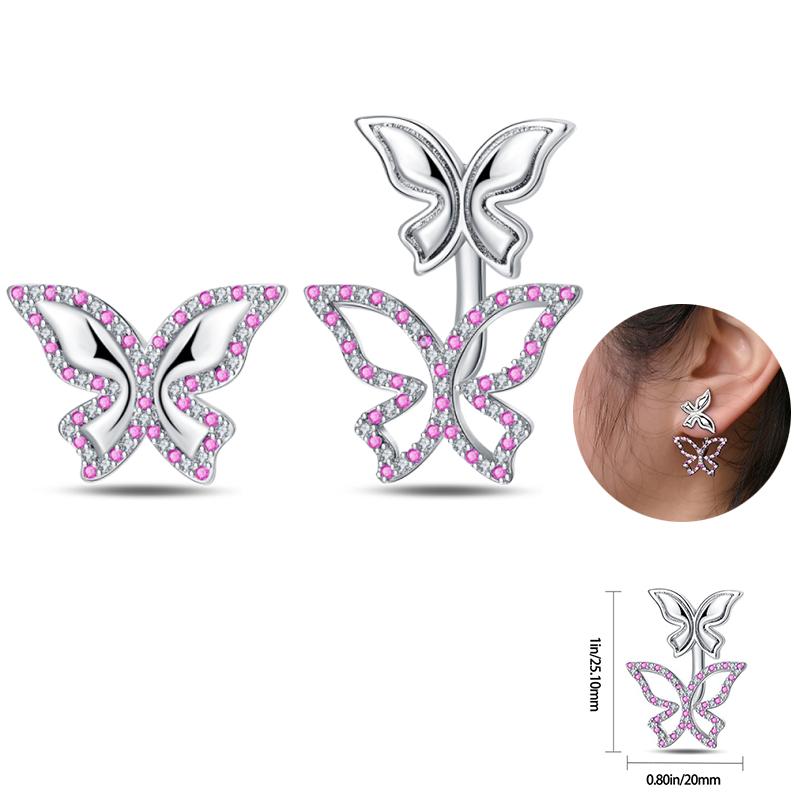 Ladies Sweet 925 Silver Ocean Star Flower Butterfly Design Trendy Earrings Birthday Commemoration Day Fine Sweetheart Jewelry