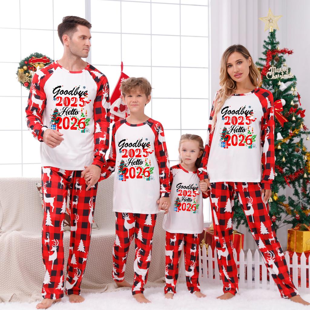 Prints Family Matching Long Sleeve Tops+Pants Set Family Matching Sets