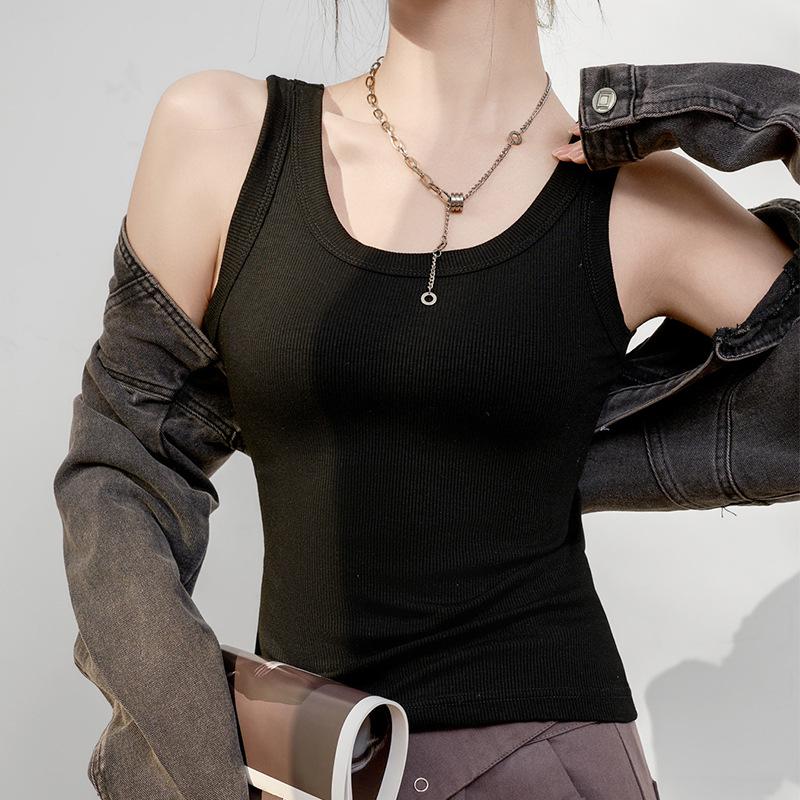 2025 Women's Slim Ice Silk Camisole Vest - Versatile for Layering, Inner, or Outer Wear, Elastic & Sleeveless