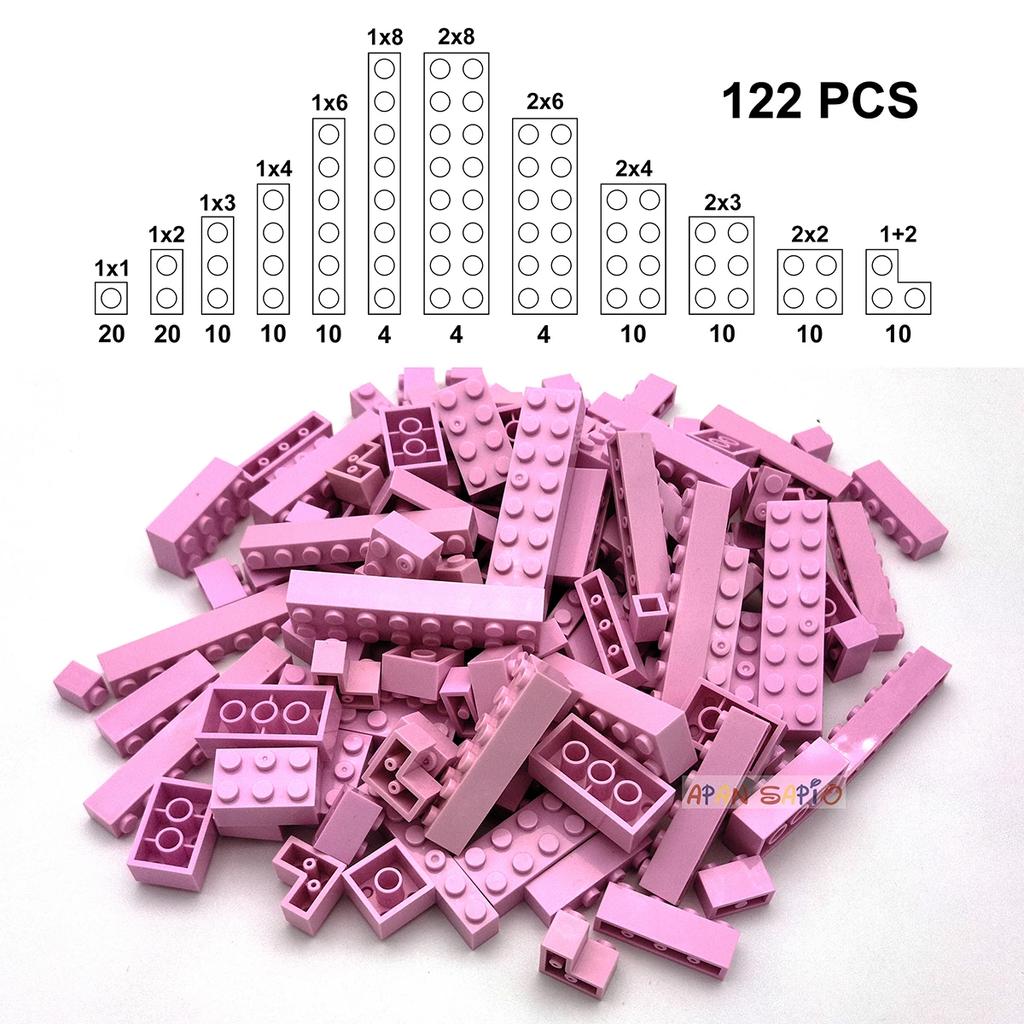 122pcs Thick Figures Bricks 12 Size DIY Building Blocks Educational Creative Size Compatible With 3001 Plastic Toys for Children