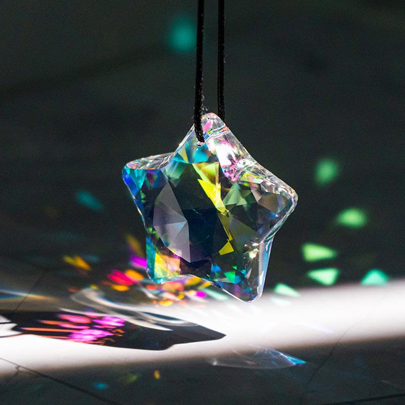 Rhombus Crystal Glass Sun Catcher Pendant Christmas Ornament