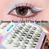 Mengjie Shangpin Colorful False Eyelashes - Natural White, Blue, Purple, Pink - Spicy Girl Little Devil COS Style.
