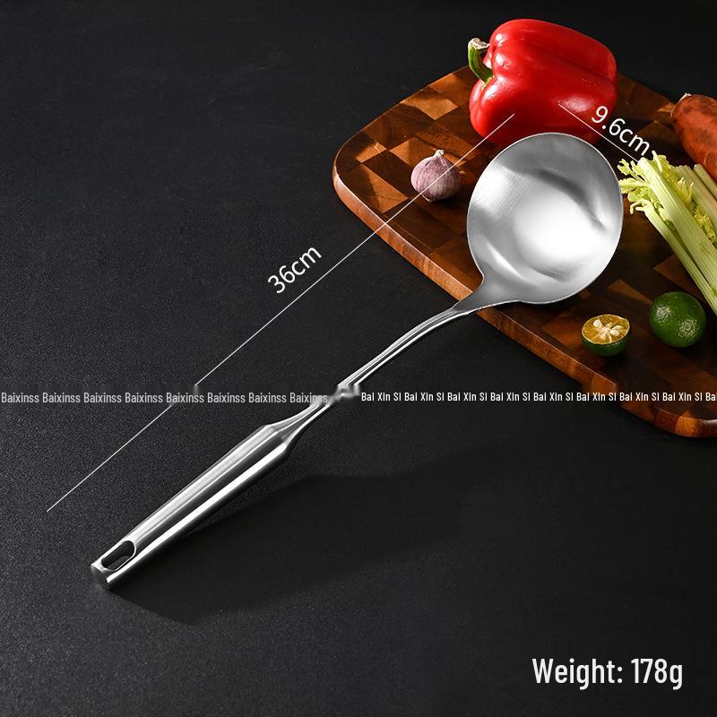 Ensemble Spatule à Fentes et Louche en Acier Inoxydable 304 avec Manche en Bois - Ustensiles de Cuisine Résistants aux Hautes Températures