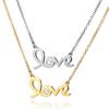 Necklace Hollow Love Letter Rhinestone Titanium Steel Rose Gold Short Summer Accessories
