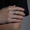 Adjustable Open Ring Men Women Vintage Mythical Beast Design Geometric Statement Plated Retro Fashion Accessory