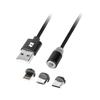 Magnetic USB cable - USB-C type C lightning iPhone micro USB 3in1 1m Rebel