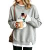 Women's Casual Christmas Print Loose Fit Long Sleeve Layering Sweatshirt