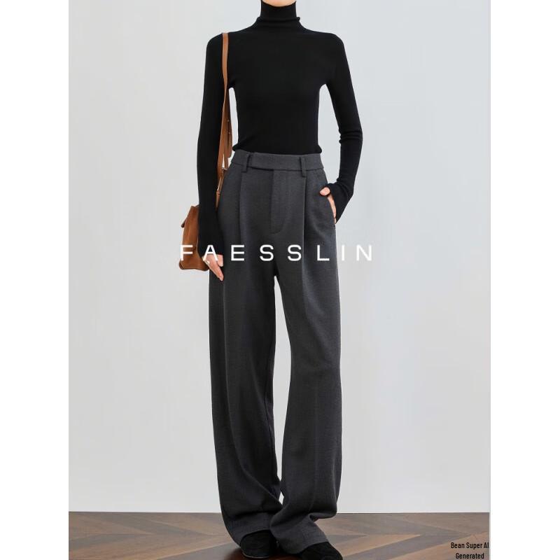 

FAESSLIN Женские брюки из ацетатной шерстяной смеси, утолщенные, прямого кроя XL
