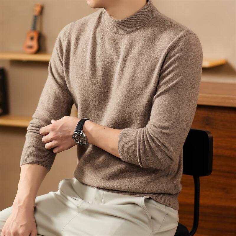 Hengyuanxiang Men's 100% Cashmere Thermal Pullover Sweater