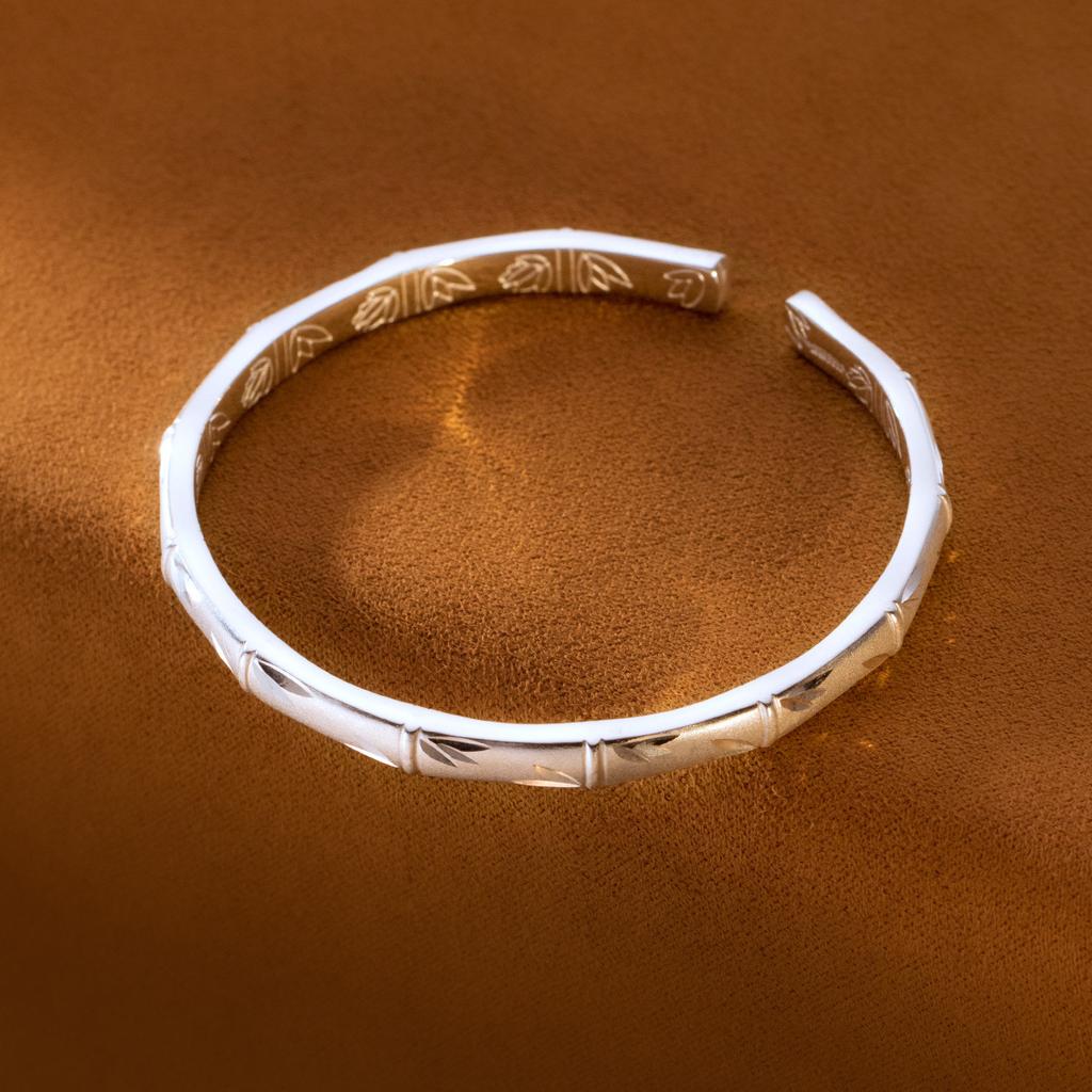 New Fashion Temperament Frosted Bamboo 925 Sterling Silver Fashion Simple Opening Bracelets  TYB608