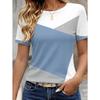 Fashion Women Retro Creative Color-blocking Print T Shirt Funny Casual O-neck Short Sleeves T-shirt Summer Female Tee Shirt