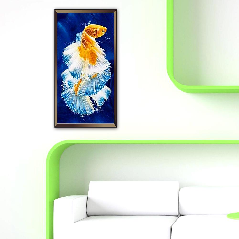 5D DIY Fish Diamond Painting Koi Fish Full Round Drill Diamond Embroidery Animal Fish Diamond Mosaic Fish