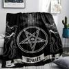1PC Satan Symbol Print Flannel Blanket, High quality All Seasons, Home Decor, Warmth and Comfort, Perfect for Christmas Gifts