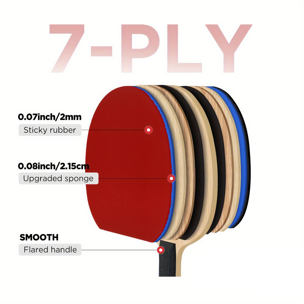 Table Tennis Racket 2 Professional Ping Pong Racket Set Pimples-in Rubber Hight Quality Blade Bat Paddle with 3 Table Tennis