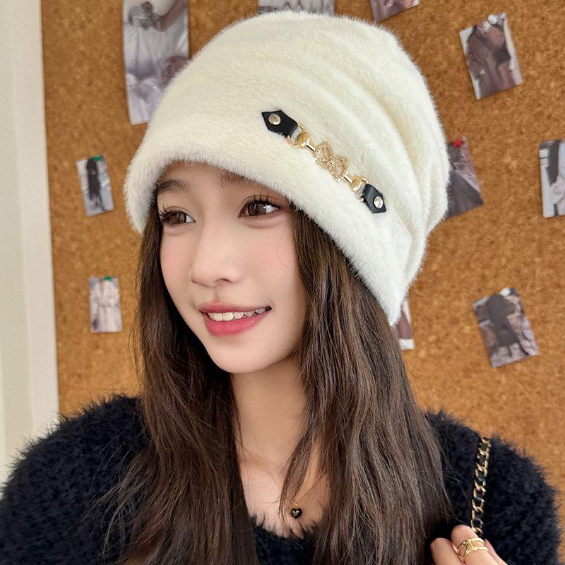 Loose Version Thin Hat Women's Stuffed Outdoor Heattechknitting Hat