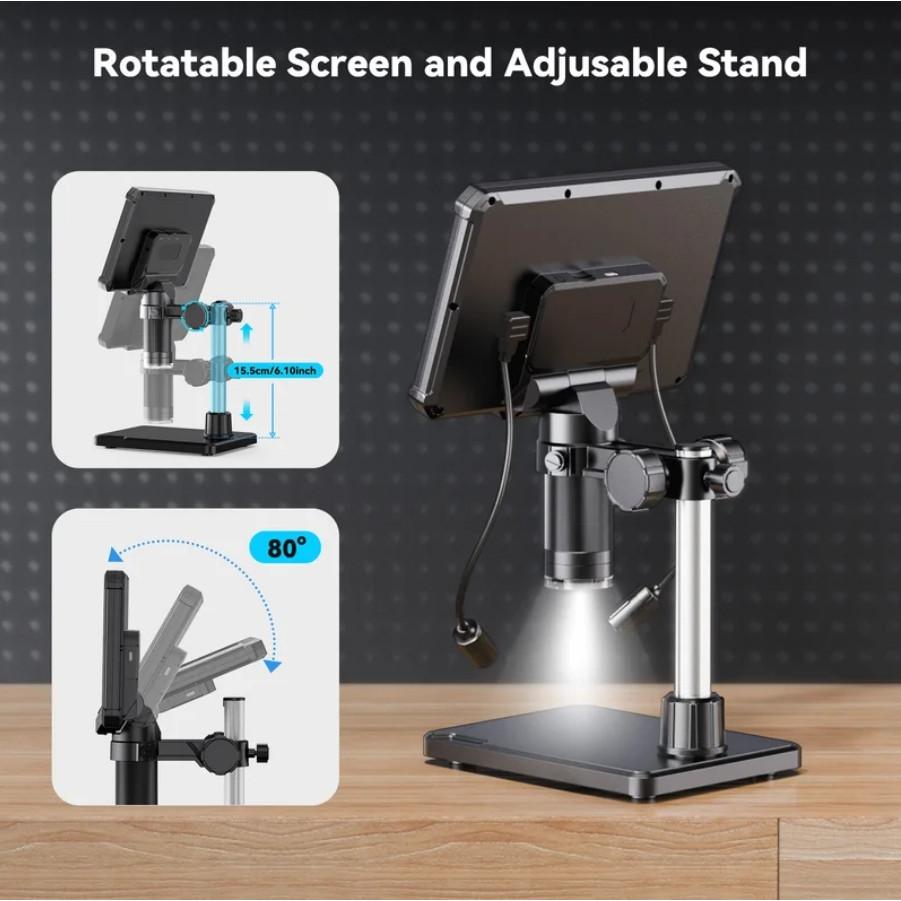 7 Inch 1200X Digital Microscope 16MP HD Soldering Microscope Magnification Coin PCB Circuit Repair Equipment