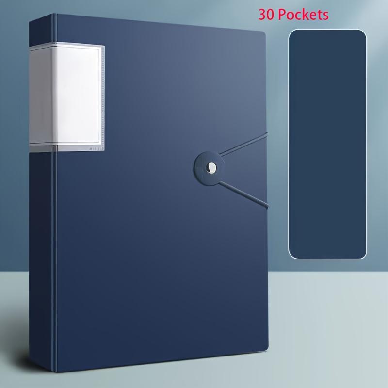 30-Pocket A4 File Folder, Suitable for A4 Size Documents and Papers, PP Material, High Transparency and Waterproof