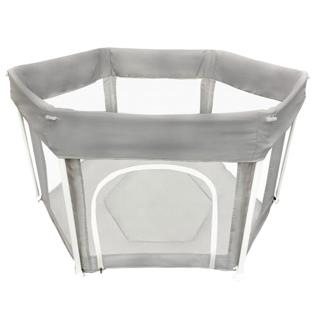 

Манеж складной с ковриком и дверной сеткой Hugmuu Baby Легко моется Моющийся и складной Экономит место Портативный на молнии Для дома и улицы Компактный складной