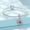 Custom Silver 925 Glass Bling Bulk Keychain Charm Unique Red Jewelry Making Bangle Sorority Tarot pink Enamel Bracelet Charms