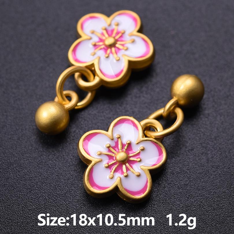 Vintage Ethnisch Chinesisch Goldfarbe 5 Stück Emaille Lotusblume Anhänger Für Schmuckherstellung Zubehör Schmetterling Sonnenblume Herz Anhänger