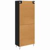 Highboard in Black Oak Look 69.5 x 34 x 180 cm Engineered Wood