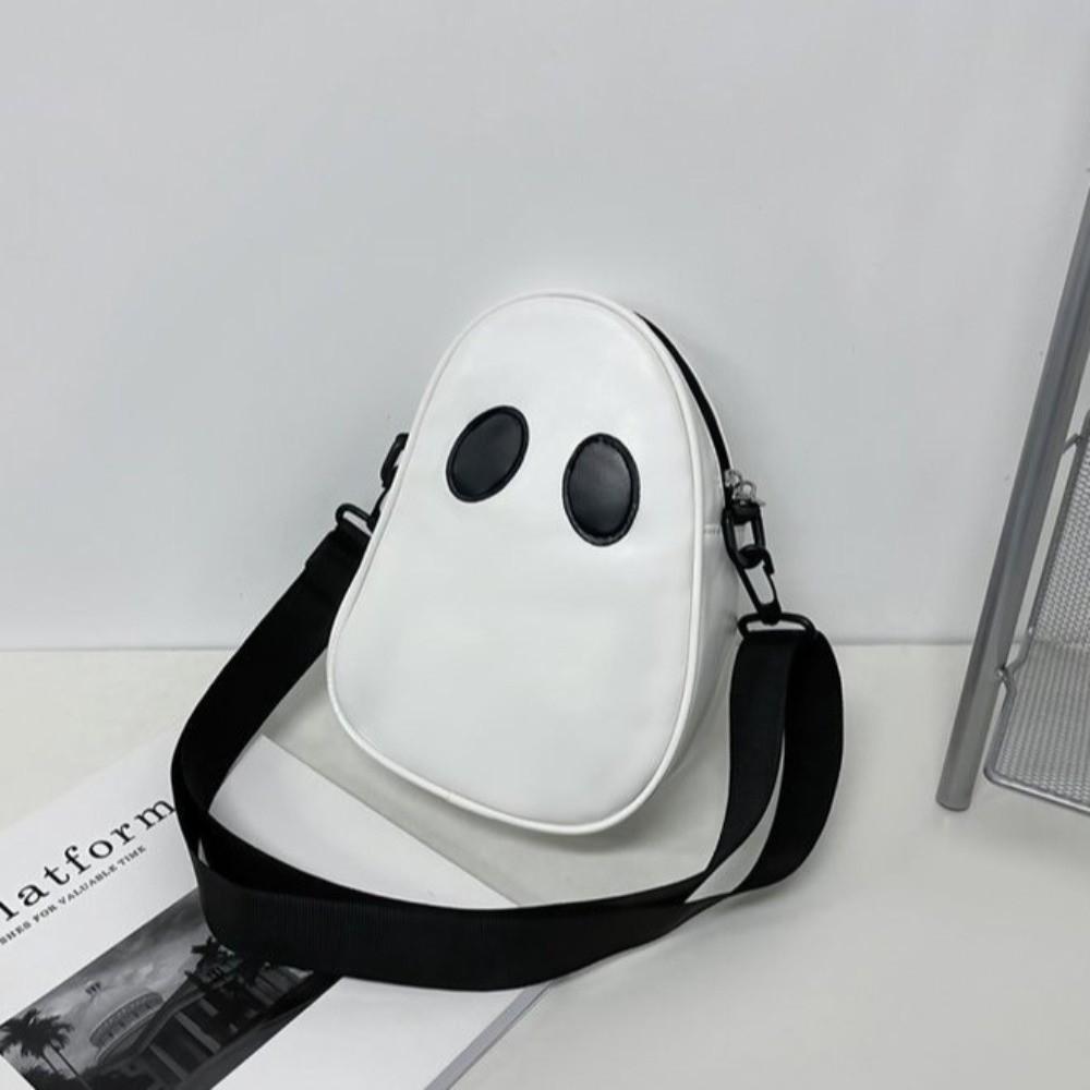 PU Leather Shoulder Bag Adjustable Strap Halloween Mini Bag Funny Ghost Crossbody Bag  Women's