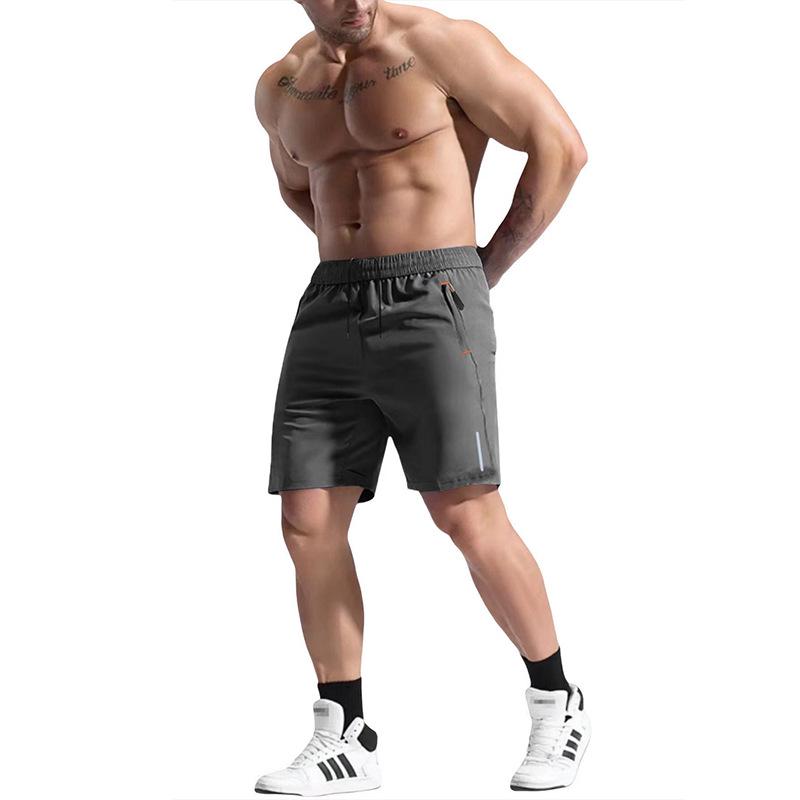 Pantaloni scurți sport reflectorizanți cu uscare rapidă pentru bărbați europeni - Stil de mătase glacială de vară