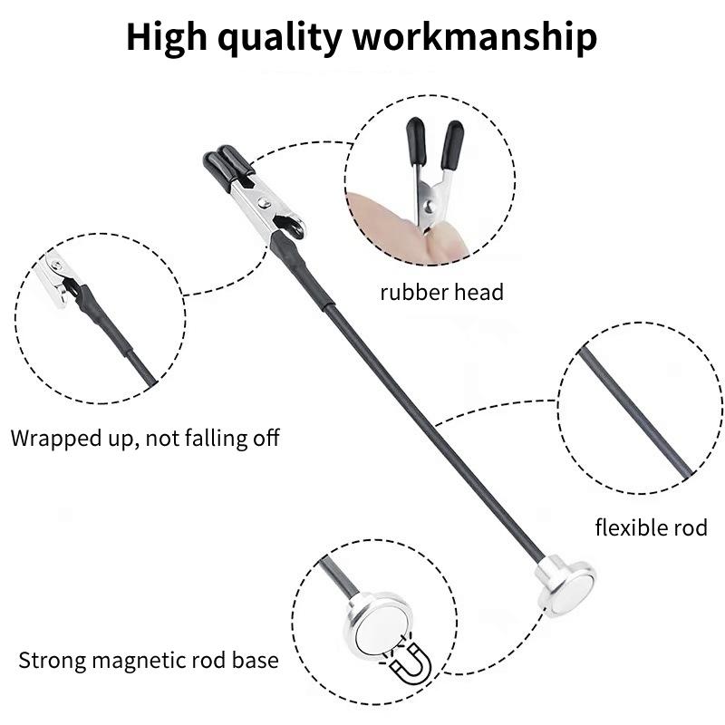 10/12Pcs Third Hand With Strong Magnetic Base Flexible Arms Pcb Holder For Electronics Repair - Alligator Clip Welding Tool