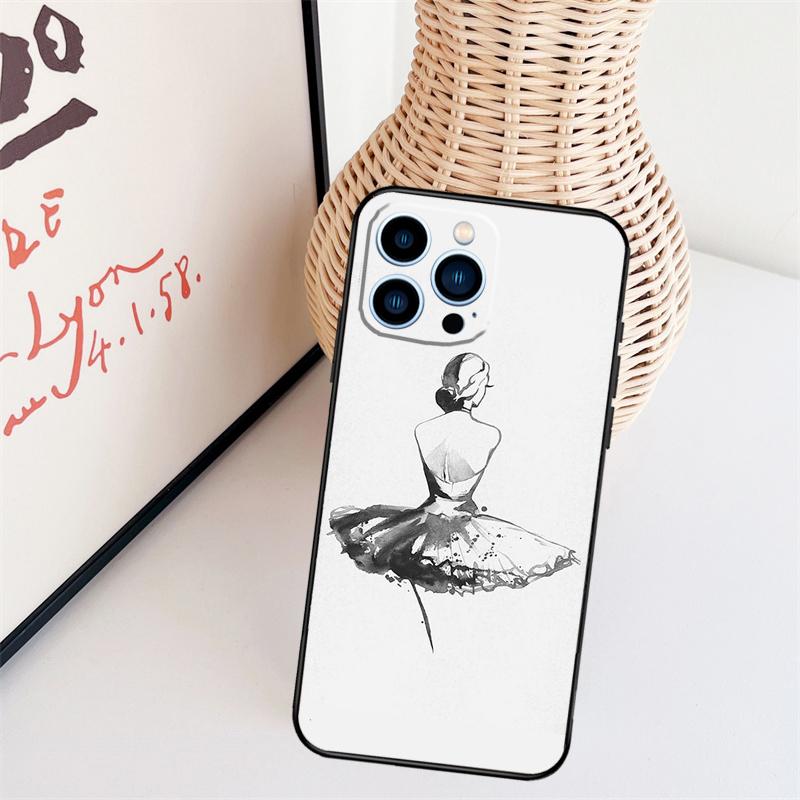 Ballett Tanz Handyhülle Für iPhone 16 Pro Max 15 14 13 11 12 17 Pro Max mini 15 16 Plus 16e 17 Air Cover