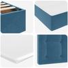 Storage Bed with Mattress Dark Blue 140 x 200 cm Velvet