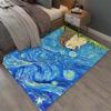 Gogh Starry Sky Cute Yellow Duck Rug Non Slip Floor Mat Waterproof Rectangle Carpet for Bedroom Living Room Bedside Home Decor