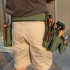TOURBON Tool Belt, Large Capacity Tool Pouch, with Belt, Canvas and Leather, for Construction Site Work, Electrical Work, DIY, Repairs