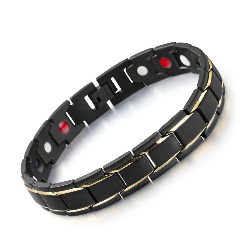 E-commerce Hot Selling 12MM Four In One Magnetic Titanium Steel Bracelet Stainless Steel Bracelet Shining In Europe and America