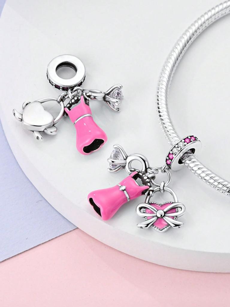 Charms Plata Cute Cat Ears Bow Tie Bead Charm Copper Plated Fit Charms Copperoriginal Bracelet For Jewelry Making Diy Charm