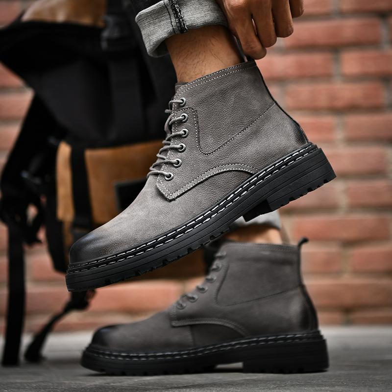 Newest Designer Genuine Leather Shoes Men Military Tactical Boots Man Sneakers Non-Slip Motorcycle Winter Luxury Boots High Quality