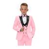 Elegante Completo da Compleanno a Doppiopetto per Ragazzo Popolare Rosso Vino Completo per Bambini per il Campus Include Giacca Pantaloni Gilet