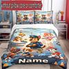3pcs Duvet Cover Set (1*Duvet Cover + 2*Pillowcase, Without Core), Custom Name PAW Patrol Pattern Bedding Set, Home Bedroom Decor Gift