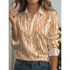 Spring Women's Button Shirt Fashion Geometric Print Lapel Blouses Long Sleeve Office Women's Casual Printed Loose Tops Autumn